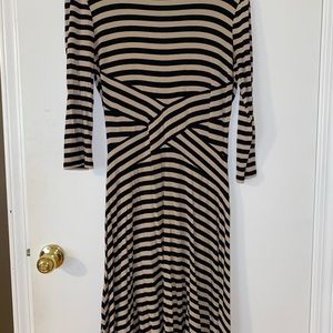 Black and Tan Striped Dress